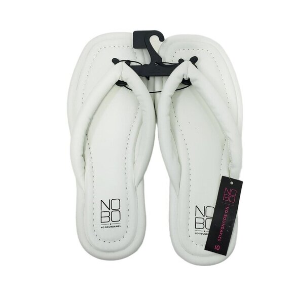 New No‎ Boundaries Women's Puffy Flip Flops White Size 9 - Picture 2 of 7